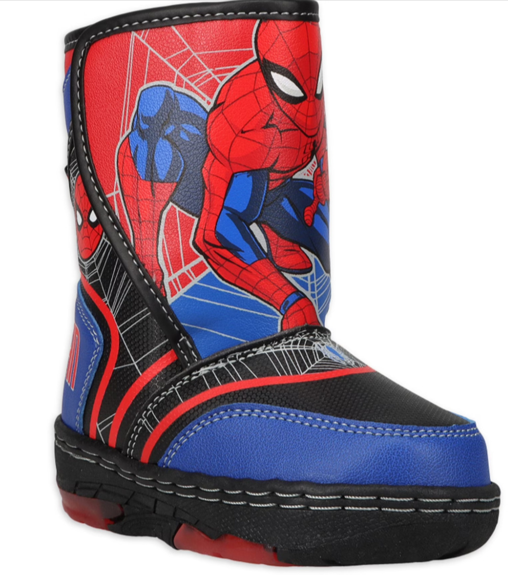 MARVEL Spiderman Snow Boots Spiderman Toddler Boys Light-Up Size 10 NEW